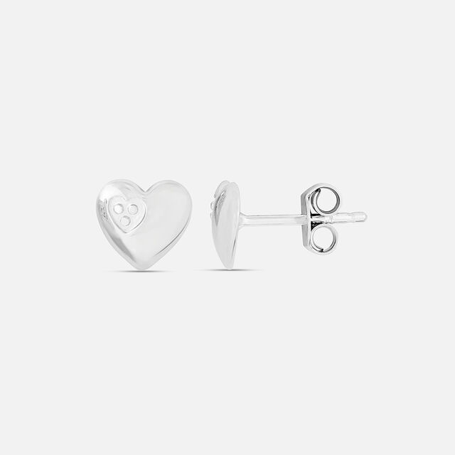 Cheeky Hearts Silver Stud Earrings,,hi-res image number null