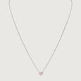 Mother of Pearl Heart Silver Necklace,,hi-res view 3