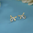 Bow Grace 14KT Gold & Diamond Stud Earrings,,hi-res view 1