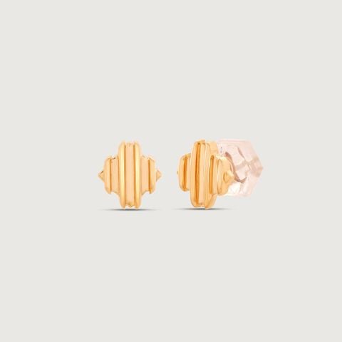 Ripple Edge Gold Stud Earrings