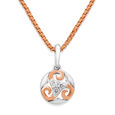 14KT White Rose Gold Radiant Trinity Diamond Pendant,,hi-res view 1