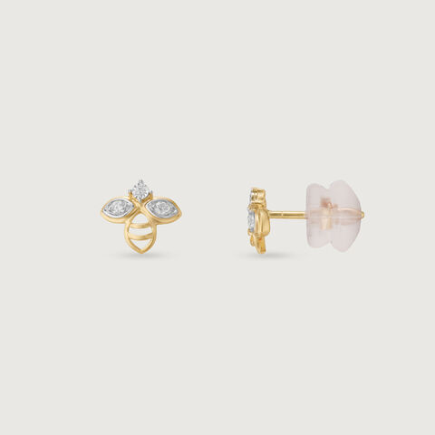Sleek Buzz Diamond Stud Earrings