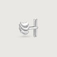 Wave Ridge Silver Cufflinks,,hi-res view 5