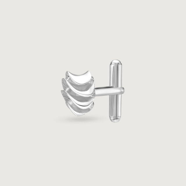Wave Ridge Silver Cufflinks,,hi-res image number null