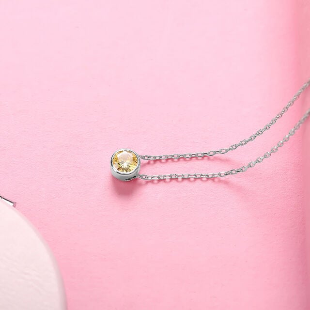 Sunny Citrine Silver Necklace,,hi-res image number null