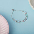 Modern Link Silver Bracelet,,hi-res view 1
