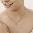 14 KT Rose Gold Petite Diamond Necklace,,hi-res view 3