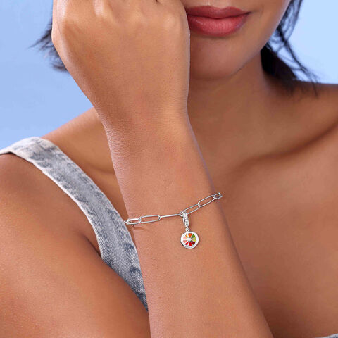 Vibrant Wheel Silver Pendant