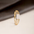 Chevron Shine Gold & Diamond Finger Ring for Men,,hi-res view 1