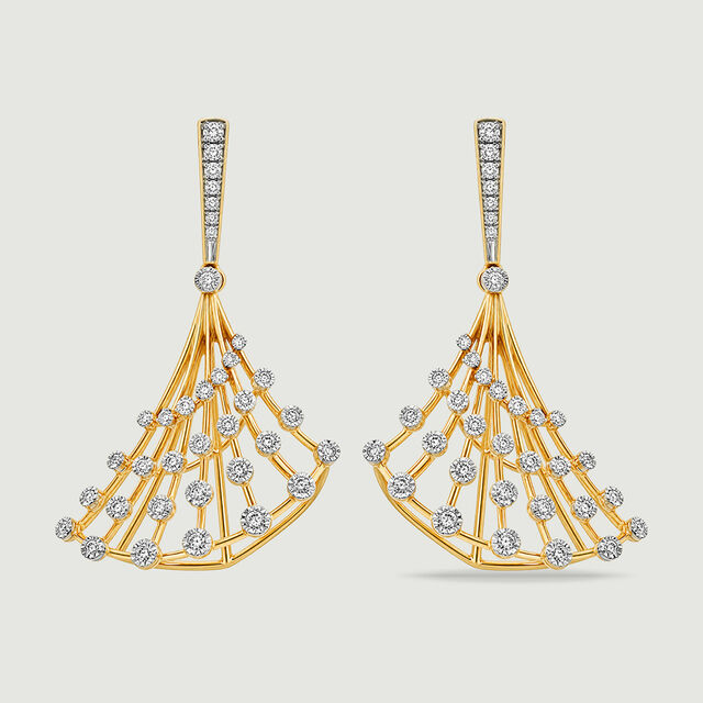 Radiant Cascading Diamond Jhumka,,hi-res image number null