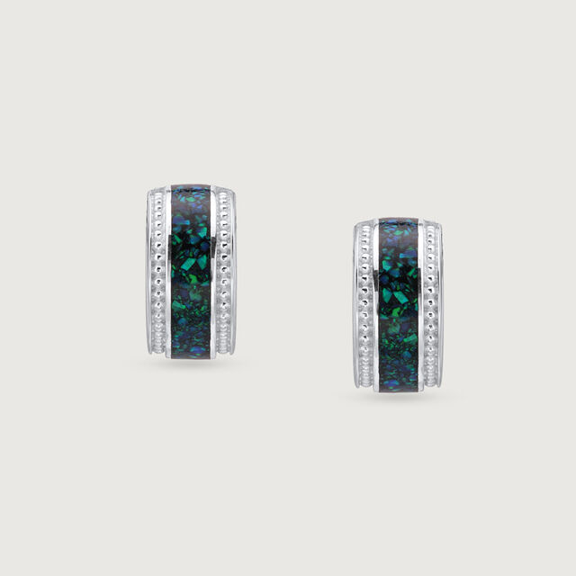 Ethereal Glow Silver Hoop Earrings,,hi-res image number null