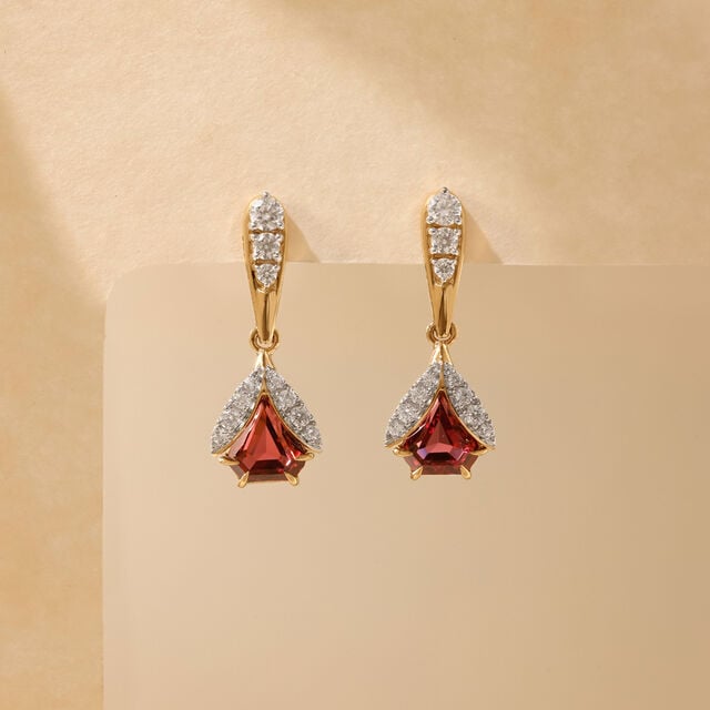 Joyful Lantern Pink Garnet Drop Earrings,,hi-res image number null