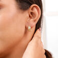 Woven Texture Gold Hoop Earrings,,hi-res view 2