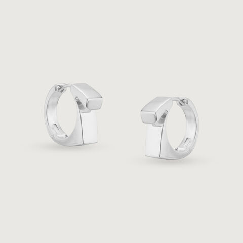 Bold Geometric Silver Hoop Earrings