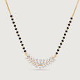Crescent Sparkle Gold and Diamond Mangalsutra,,hi-res view 3
