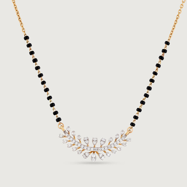 Crescent Sparkle Gold and Diamond Mangalsutra,,hi-res image number null