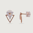 Geometric Sparkles Gold & Diamond Stud Earrings,,hi-res view 3