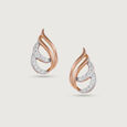 Twisted Sparkle Gold & Diamond Stud Earrings,,hi-res view 3