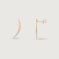 Subtle Sparkle Gold & Diamond Stud Earrings,,hi-res view 4