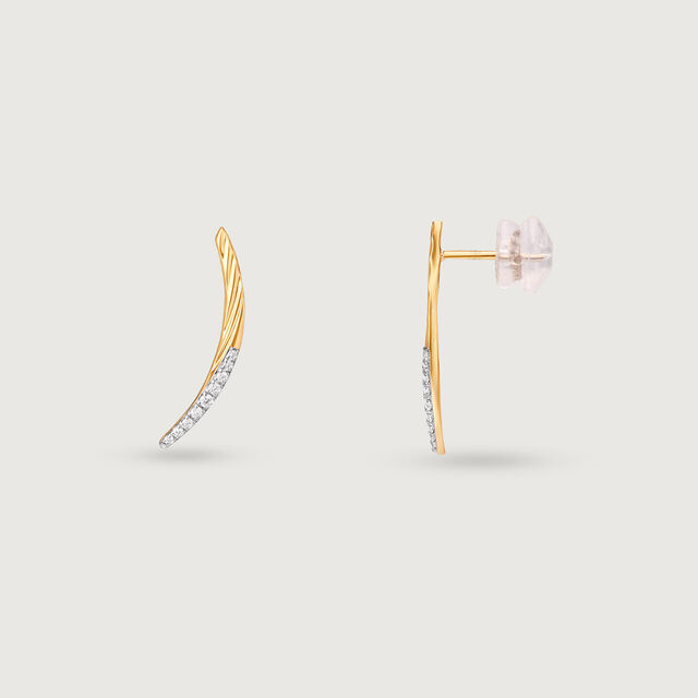 Subtle Sparkle Gold & Diamond Stud Earrings,,hi-res image number null