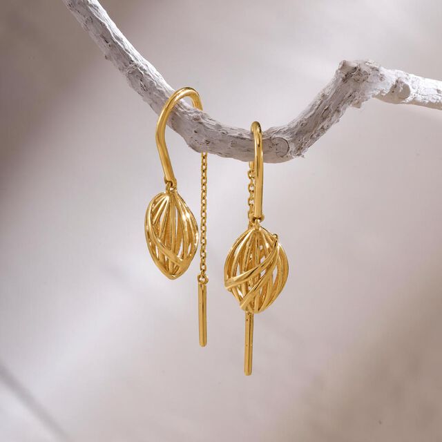 Chic Weave Gold Sui Dhaga Earrings,,hi-res image number null