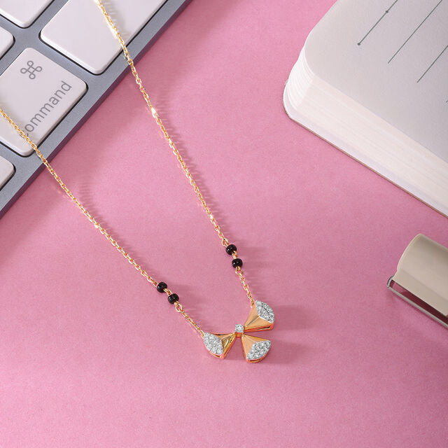 Enchanted Bond 14 Kt Gold and Diamond Mangalsutra,,hi-res image number null