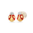 14KT Yellow Gold Lucky Ladybug Diamond Stud Earring,,hi-res view 2
