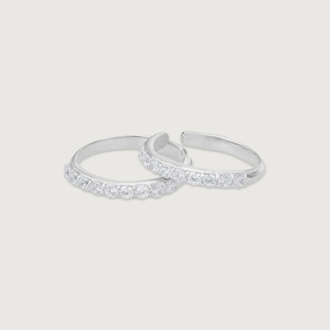 Gleam Line Silver Toe Rings