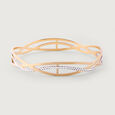 Retro Wave Gold Bangle,,hi-res view 4