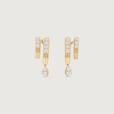 Linear Poise Diamond Drop Earrings