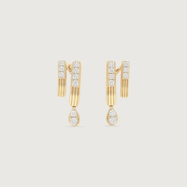 Linear Poise Diamond Drop Earrings,,hi-res image number null