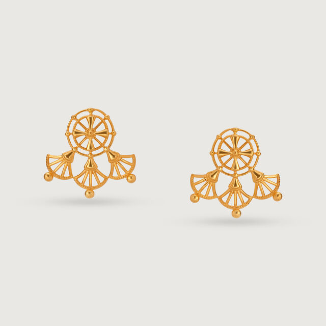Tarpa Legacy 22KT Gold Stud Earrings,,hi-res image number null