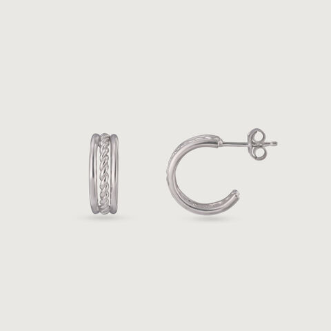 Chic Rope Silver Earrings