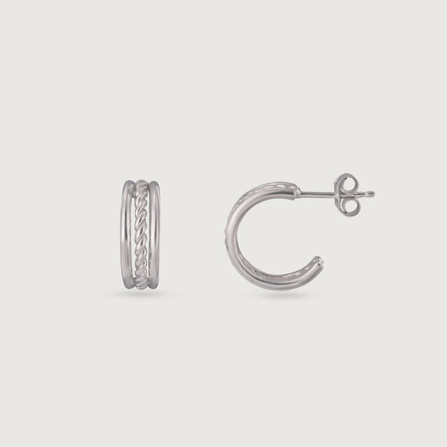 Chic Rope Silver Earrings,,hi-res image number null