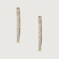 Edgy Luxe Gold & Diamond Hoop Earrings,,hi-res view 3