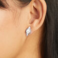Alluring Pearl Silver Stud Earrings,,hi-res view 2