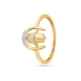 14KT Yellow Gold Trio Talisman Diamond Finger Ring,,hi-res view 3