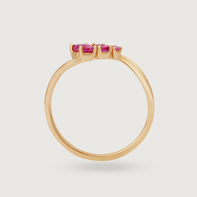 Phases of the Moon Pink Sapphire 14KT Finger Ring,,hi-res image number null