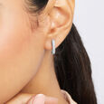 Modern Glitter Silver Stud Earrings,,hi-res view 2