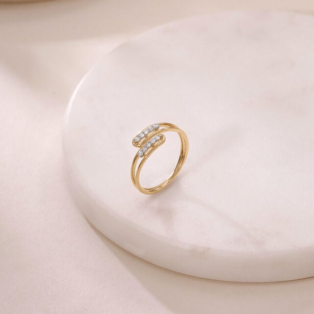 Balanced Crossover Diamond Ring,,hi-res image number null