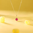 Structured Sleek Ruby Gold Pendant,,hi-res view 1