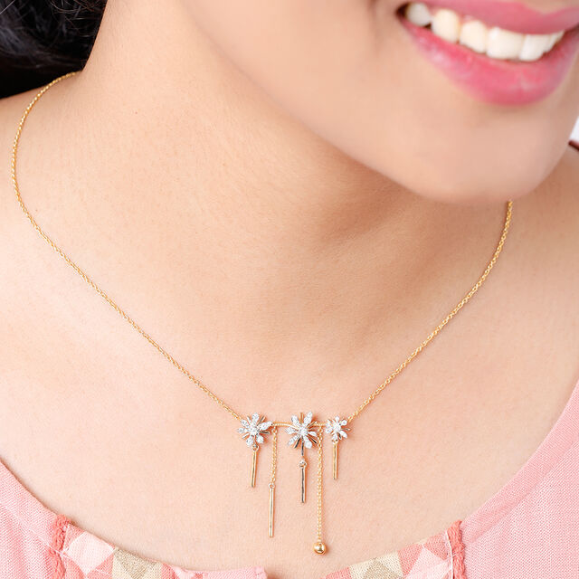 Buy Lustrous Drop Diamond Necklace Online Mia by Tanishq