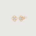 Golden Bloom Diamond Stud Earrings,,hi-res view 4