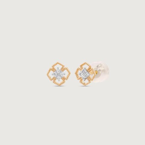 Golden Bloom Diamond Stud Earrings