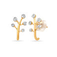 14KT Yellow Gold Glimmering Sunlit Diamond Stud Earrings,,hi-res view 3