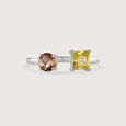 Smokey Elegance & Citrine Spark Silver Ring,,hi-res view 3