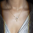Disco Wave Gold & Diamond Necklace,,hi-res view 2