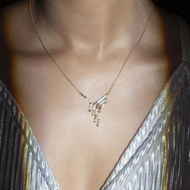 Disco Wave Gold & Diamond Necklace,,hi-res image number null