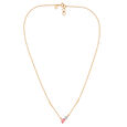 14 KT Yellow Gold Romantic Drops Pink Sapphire and Diamond Necklace,,hi-res view 2