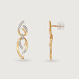 Allure Link 14 Kt Gold & Diamond Drop Earrings,,hi-res view 4